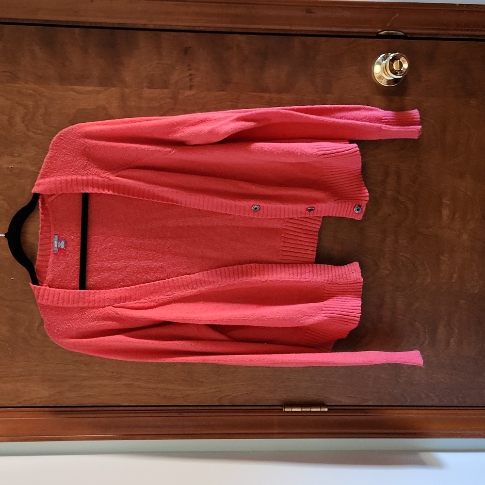 Gently-used, Aerie Buttoned Cardigan, Peachy, Dark Pink, Size XXL